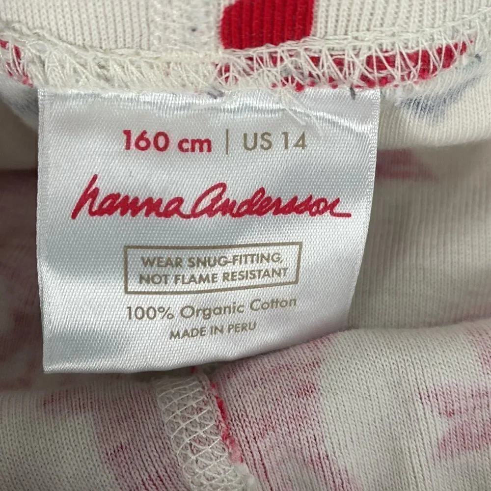 Hanna Andersson Christmas PJ Bottoms Girls Size 14 Holiday Deer Pajamas